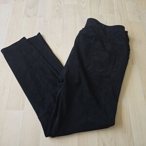 White Birch Faux Suede Black Leggings Size Large